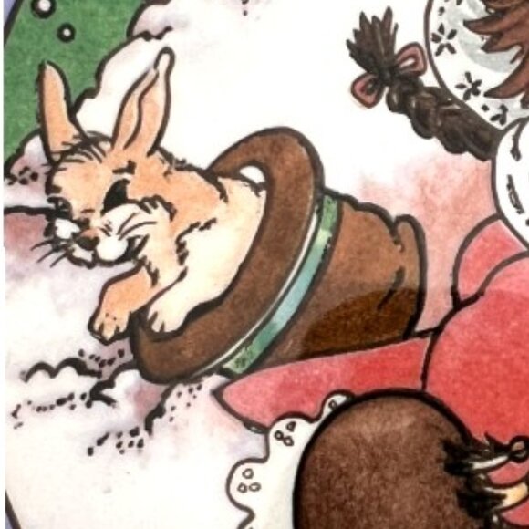 Vtg 1989 WATKINS Country Kids "Snow Magic" Ceramic Recipe Pie Plate 10.75" D - Picture 7 of 16